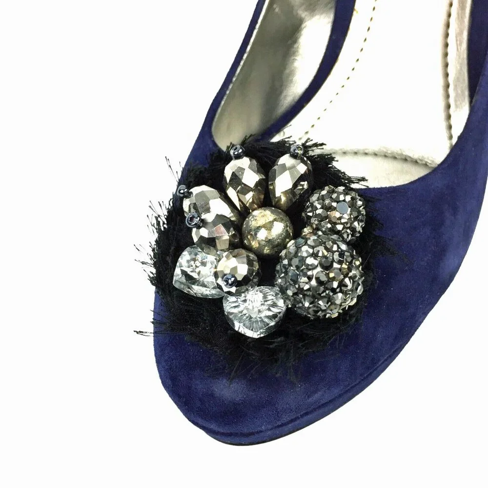 BCBGeneration‎ Scottie Suede Embellished Vamp Platform Stilettos